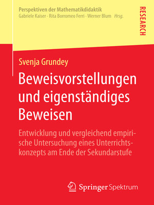 cover image of Beweisvorstellungen und eigenständiges Beweisen
